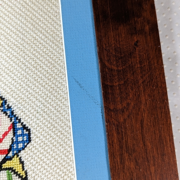 Vintage Hand Made Cross Stitch Japanese Geisha Matted Framed Chinoiserie 12x19 - Picture 5 of 7